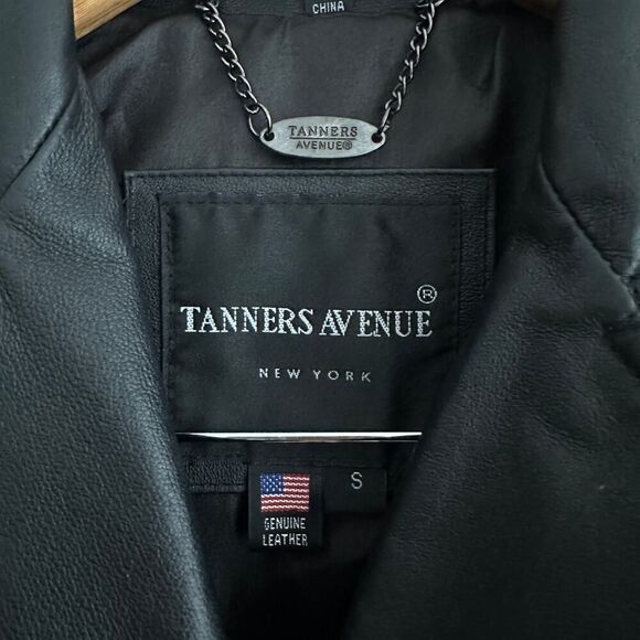 Vintage Leather Jacket Womens Small Button Front Goth Punk Minimalist Tanners NY - Picture 5 of 9